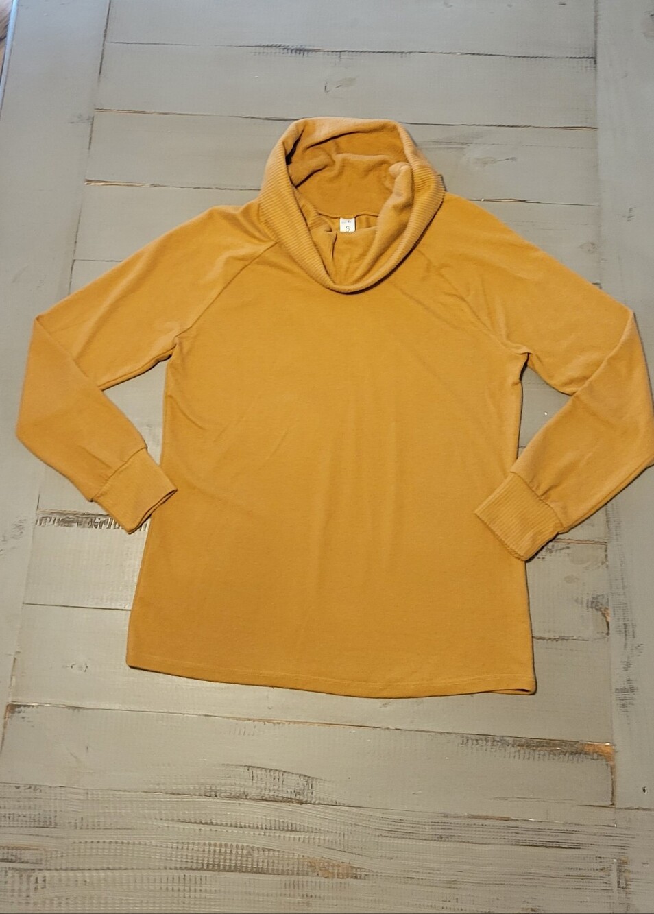 Women's Mustard Cowl Neck Sweater